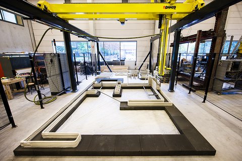 Kegelwiel vertragingskast in Kingsize 3D-betonprinter voor ‘beton 2.0’